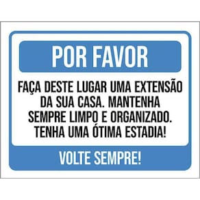 Kit 3 Placas Por Favor Lugar Extensão Sua Casa Airbnb 36X46