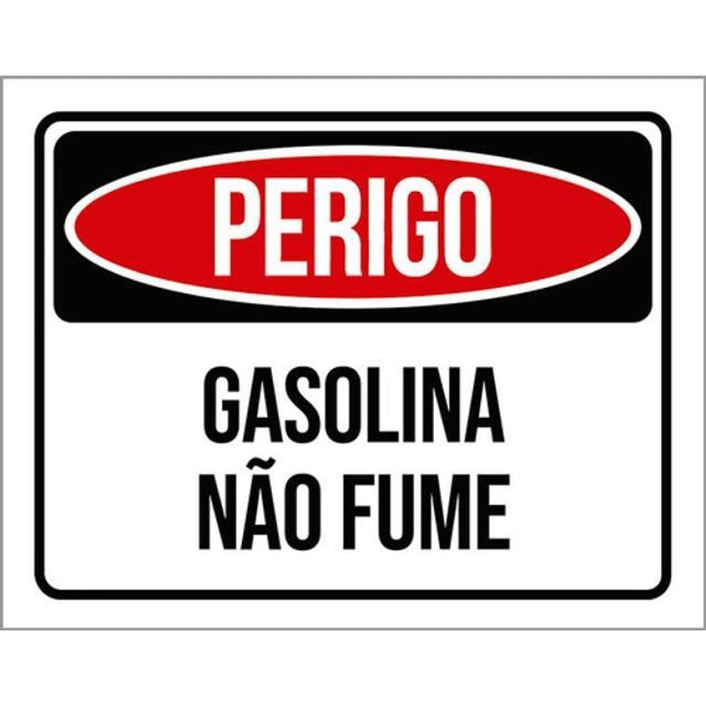 Kit 10 Placas De Perigo Gasolina Não Fume 36X46