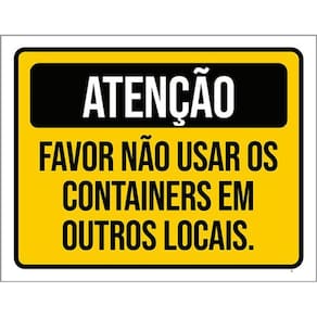 Kit 3 Placas Favor Não Usar Containers 36X46