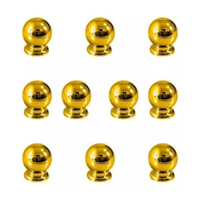Kit 10 Puxador Pequeno Bola Dourado Com Parafuso