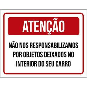 Kit 3 Placa Não Responsabilizamos Objetos Interior 36X46