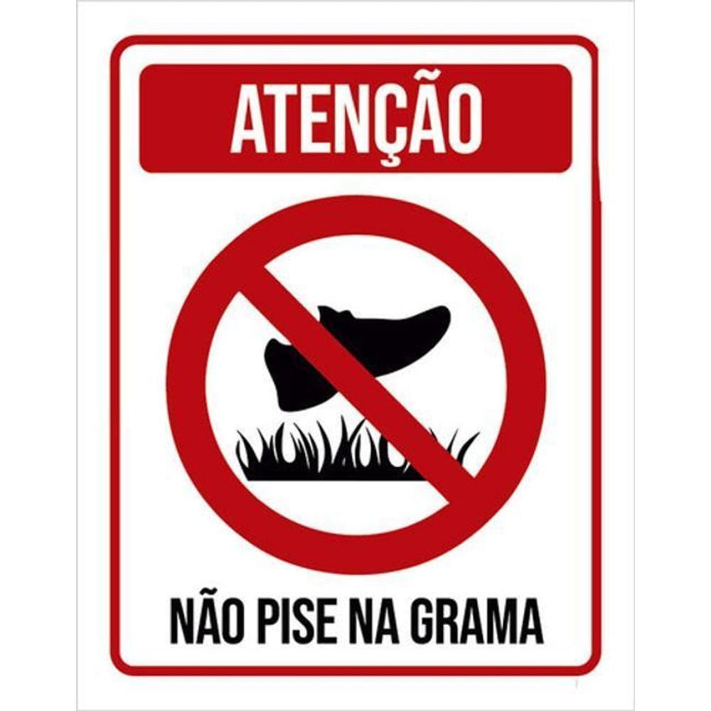 Kit 10 Placas Atenção Não Pise Na Grama 36X46