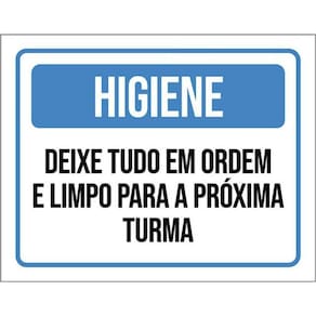 Kit 10 Placa Higiene Deixe Tudo Ord Limpo Próxima Turma36X46