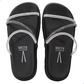 Tamanco Vizzano Preto Cristal Silver Diamond Strass