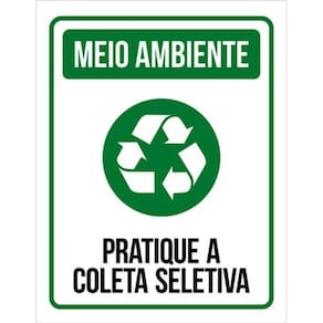 Kit 10 Placas Meio Ambiente Pratique Coleta Seletiva 36X46