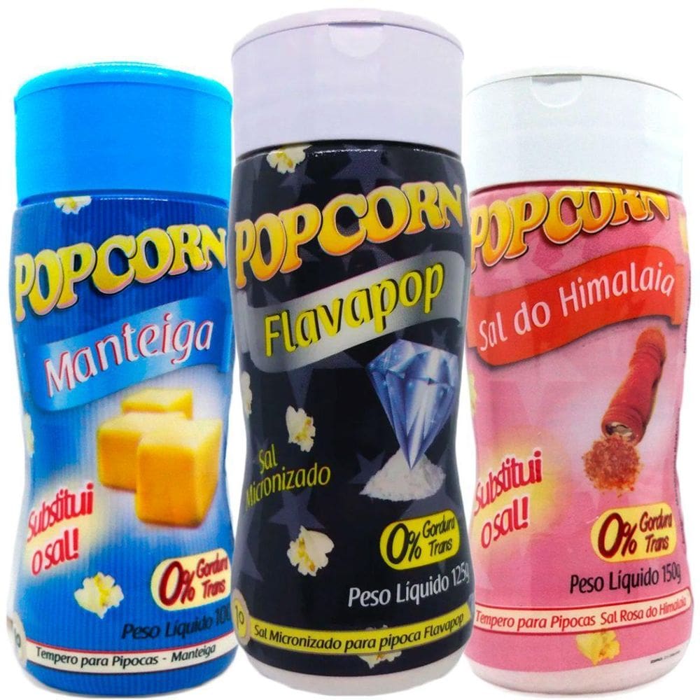 Temperos Para Pipoca Manteiga Sal Do Himalaia Flavapop