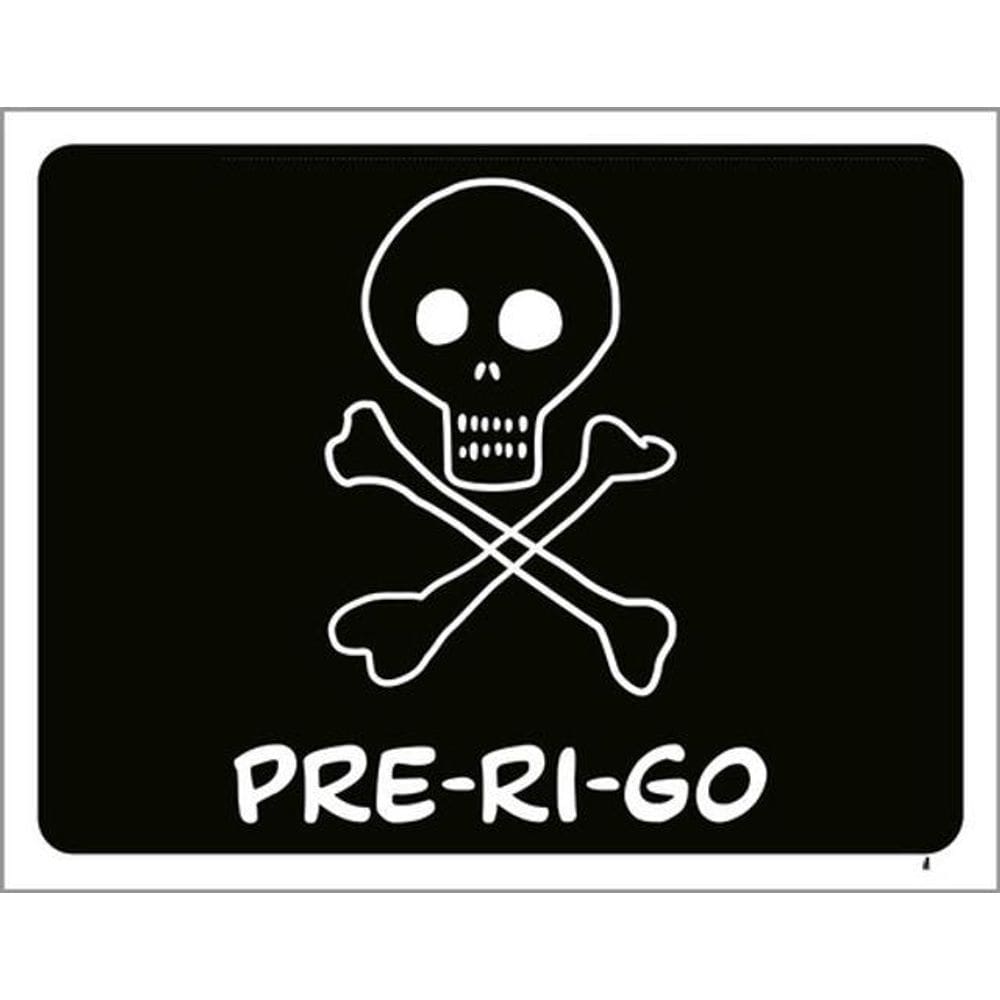 Kit 3 Placas Prerigo Caveira Branca 36X46