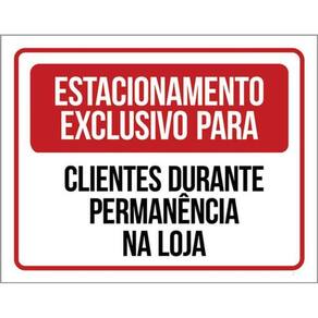 Kit 10 Placas Estacionamento Exclusivo Clientes 36X46