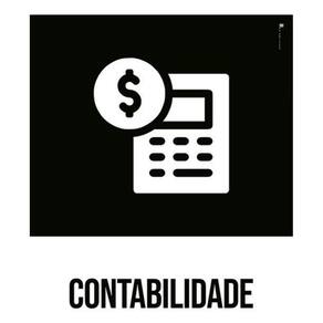 Kit 5 Placas Contabilidade Ícone Preto 36X46