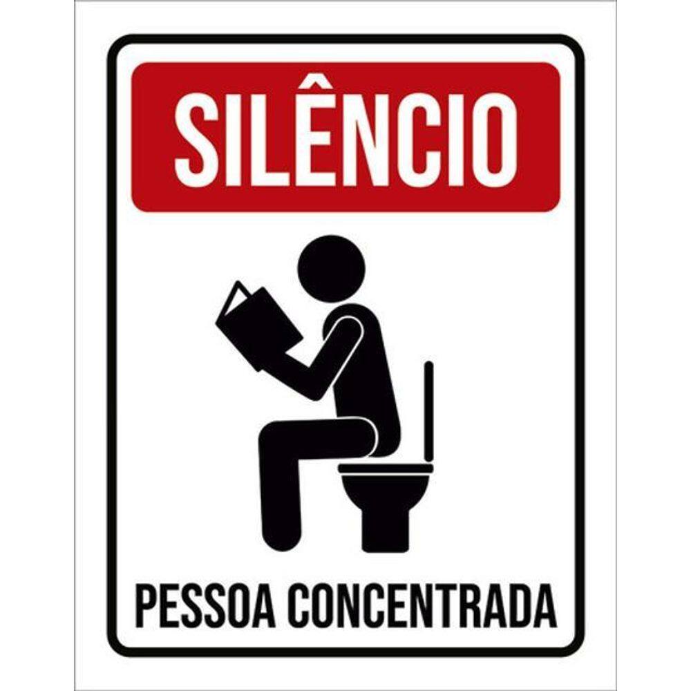 Kit 10 Placa Silêncio Pessoa Concentrada Livro36X46