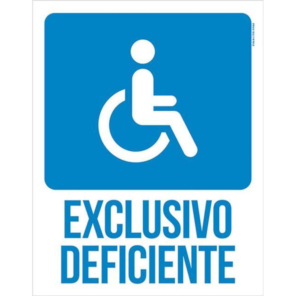 Kit 5 Placas Exclusivo Deficiente Acessibilidade 36X46