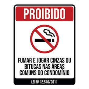 Kit 10 Placas De Proibido Fumar No Condomínio 36X46