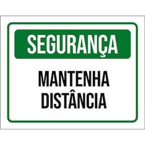 Kit 10 Placas De Segurança Mantenha Distância 36X46