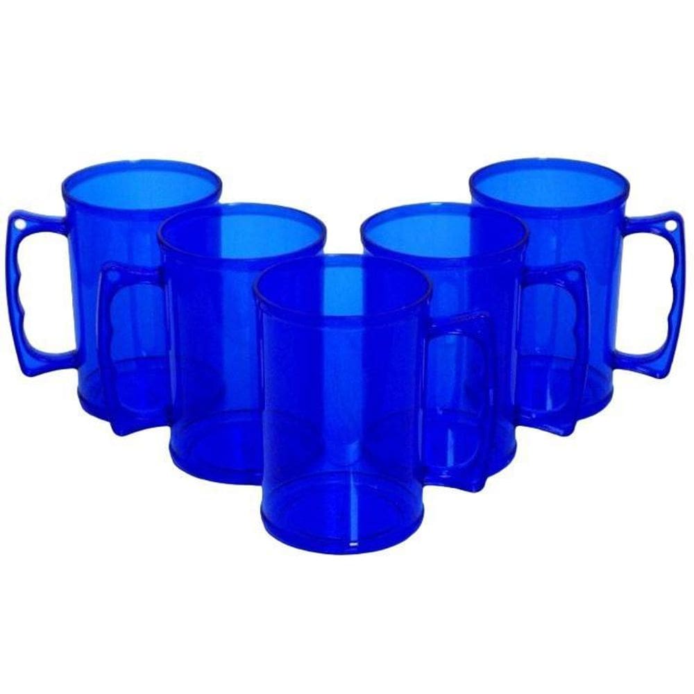 Kit 100 Caneca De Chopp Acrílica Azul Cristal 300Ml Festa