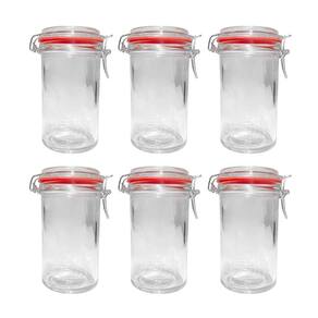 Kit 6 Potes Hermético Vidro Trava Metal 450Ml Class Home