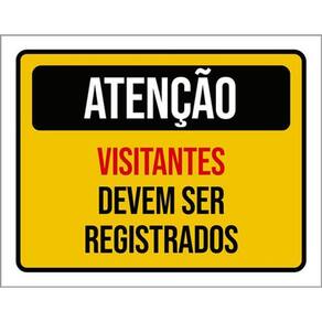 Kit 10 Placas Atenção Visitantes Devem Ser Registrados 36X46