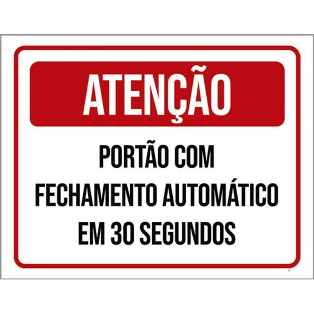 Kit 10 Placas Fechamento Automático 30 Segundos 36X46