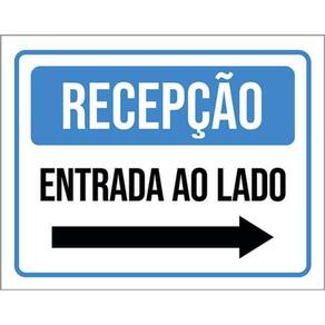 Kit 3 Placas Recepção Entrada Lado Seta Direita 36X46