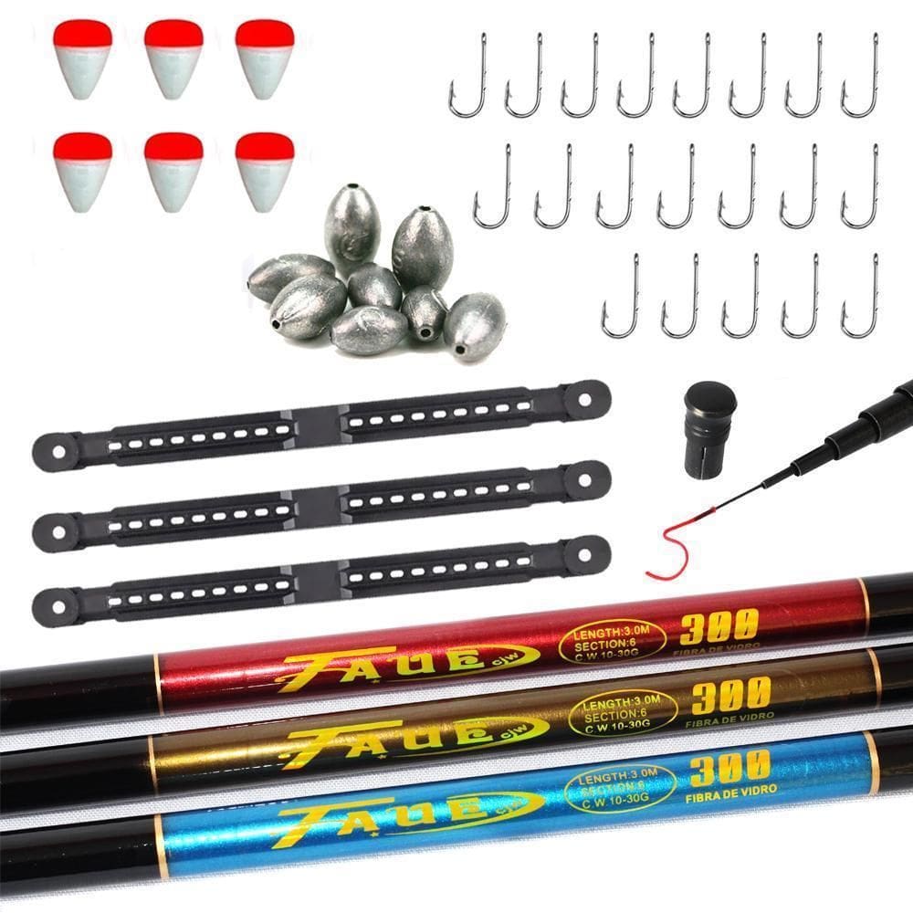 3-Varas Telescópica 40% Carbono Lisa De Mão 3,00 7-9Lbs