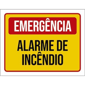 Kit 10 Placas Emergência Alarme De Incêndio 36X46