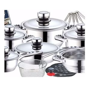 Conjunto De Panelas Aço Inox Cirúrgico Desing Alemão