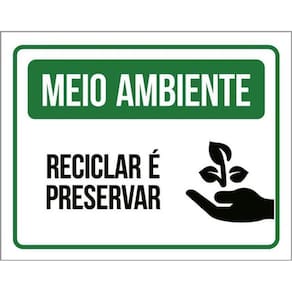 Kit 3 Placas Meio Ambiente Reciclar Preservar Verde 36X46