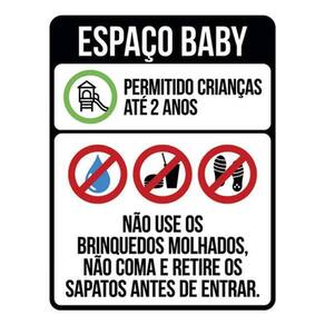 Kit 3 Placas Espaço Baby Regras De Uso 36X46
