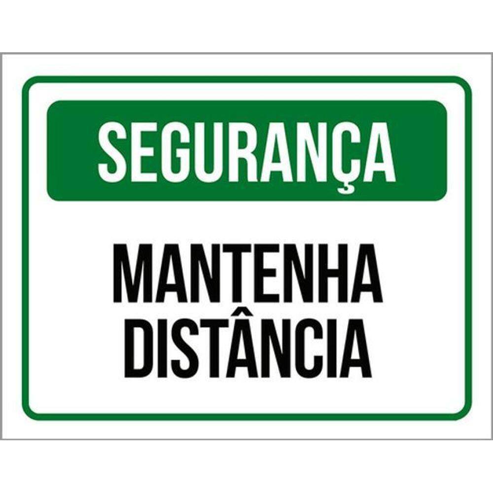 Kit 10 Placas De Segurança Mantenha Distância 36X46