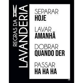 Kit 10 Placas Regras Da Lavanderia 36X46