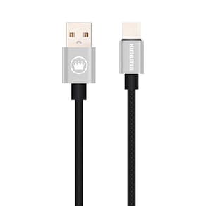 Cabo USB Tipo C Emborrachado Texturizado Kimaster Prata