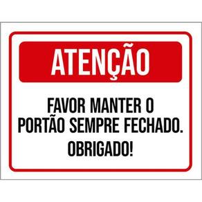 Kit 10 Placas Manter Portão Sempre Fechado 36X46