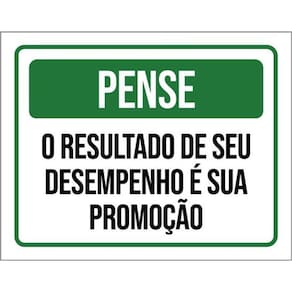 Kit 10 Placas Pense Resultado Desempenho 36X46
