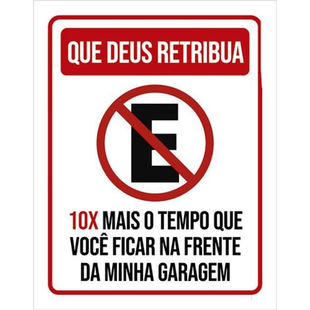 Kit 5 Placas De Que Deus Retribua Estacionamento 36X46