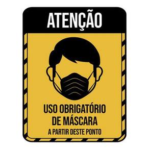 Kit 10 Placas Obrigatório Máscara Ponto 36X46