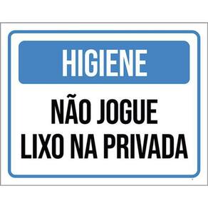 Kit 5 Placas Higiene Não Jogue Lixo Privada 36X46