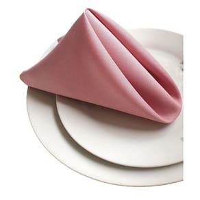 Kit Guardanapo Boca Tecido Mesa Posta 4 Pç Oxford Liso Rosê