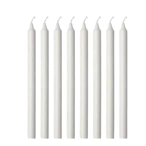 Kit Com 10 Velas Brancas De Parafina Nº 10 Altura 19,7 Cm