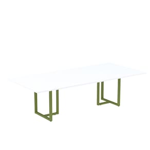 Mesa de Reunião Retangular 200x90cm Mr2000p25tub Branco/Verde Miró