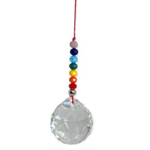 Cristal Multifacetado Feng Shui Com Cordão- Escolha A Cor