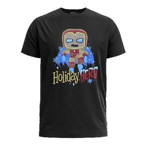 Pop Tees Camiseta Marvel Holiday Iron Man Gingerbread Tam. M