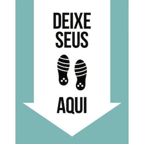 Kit 5 Placas Deixe Seu Sapato Aqui Azul Claro 36X46