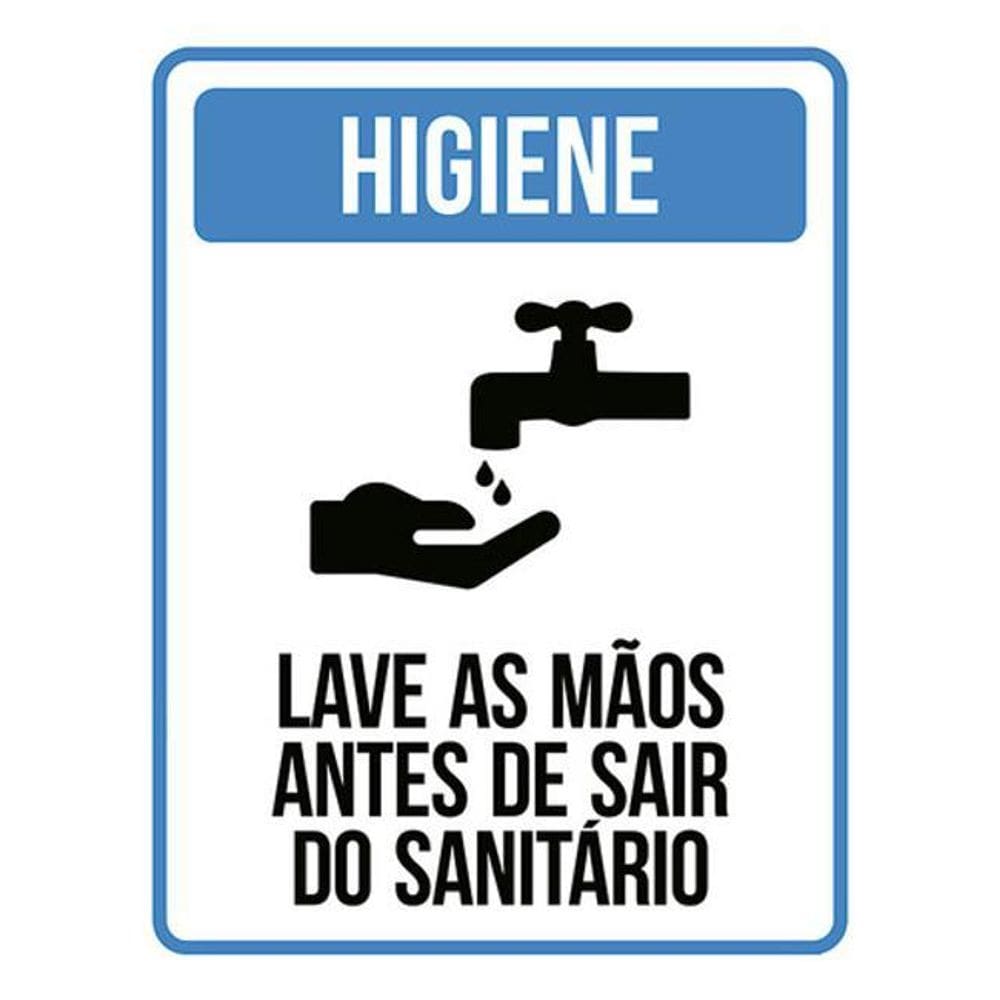 Placa Higiene Lave Mãos Antes Sair Do Sanitário 36X46
