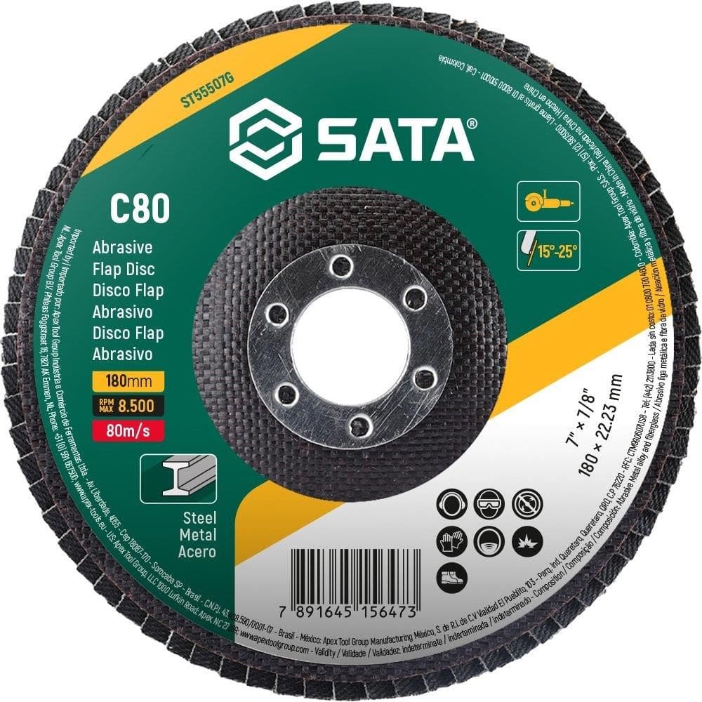 Disco Flap Sata Metal/Inox 7P G80 10X1