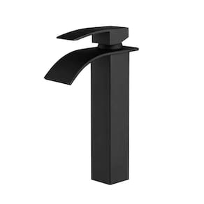 Torneira Banheiro Cascata Monocomando Alta Baixa Preto