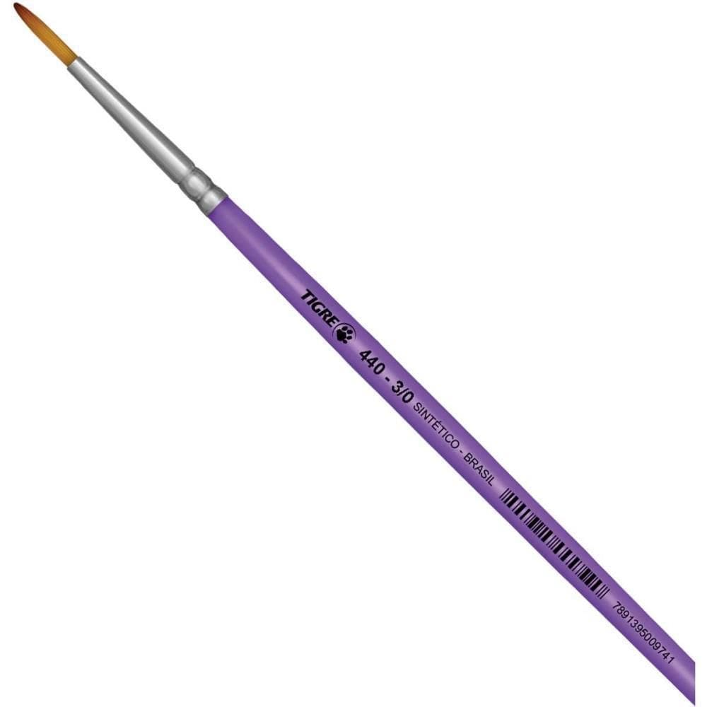 Pincel Artesanal Redondo 440 N.3/0 Medio Lilas