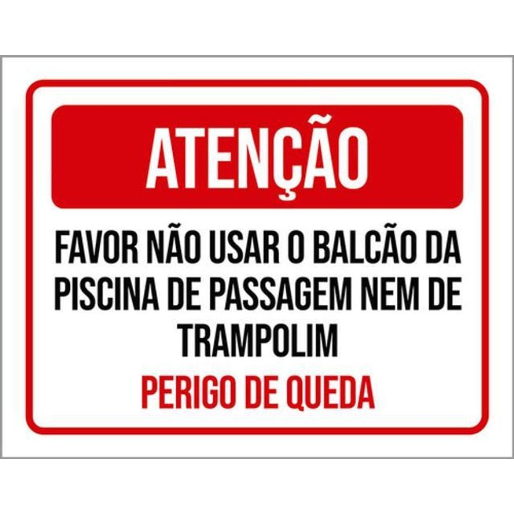 Kit 3 Placas Não Usar Balcão Trampolim 36X46