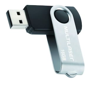 Pen Drive Multilaser Preto 16Gb Twist Vídeos Músicas Pd588