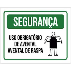 Kit 3 Placa Segurança Uso Obrigatório Avental De Raspa 36X46