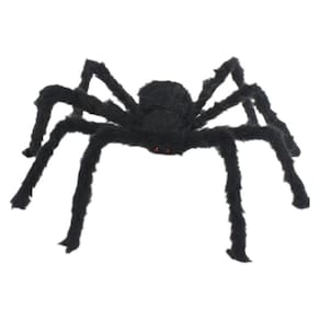 Aranha Peluda Pequena 30Cm Preta Decorativa Halloween