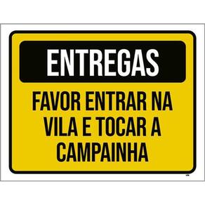 Kit 3 Placa Entregas Favor Entrar Ila Tocar Campainha 36X46